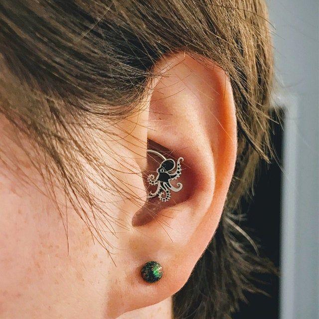 Octopus Captive Bead Ring - Metal Lotus