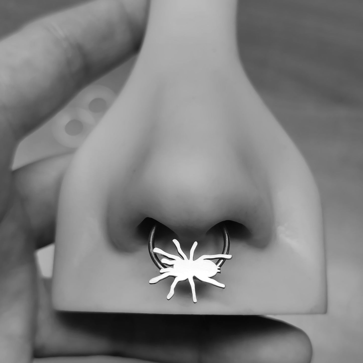 Tarantula Septum + Daith Ring - Metal Lotus