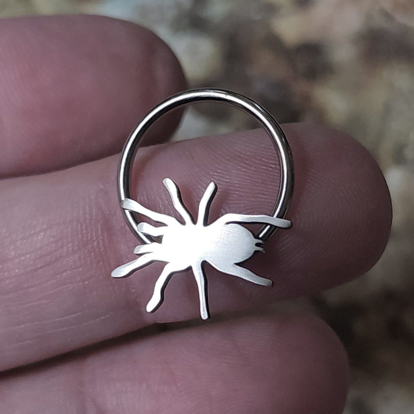 Tarantula Septum + Daith Ring - Metal Lotus