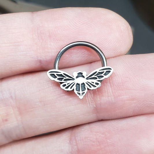 16G Cicada Captive Bead Ring - Metal Lotus