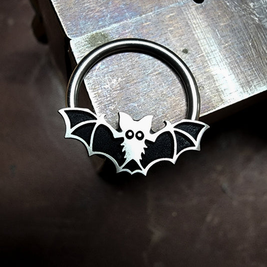 16G Halloween Bat Captive Bead Ring - Metal Lotus